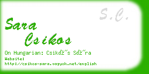 sara csikos business card